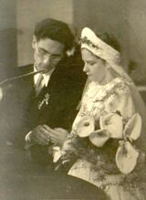 Svatba Gertrudy Goepfertové a Lea Grubera roku 1944. Zdroj: archiv Jany Čížkové